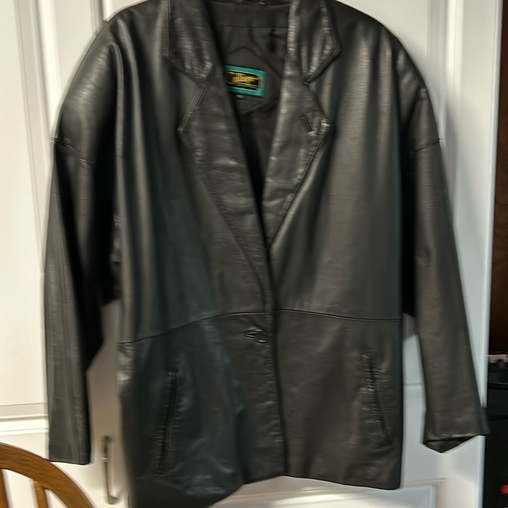 leather soft jacket ladies med/ Large really nice
